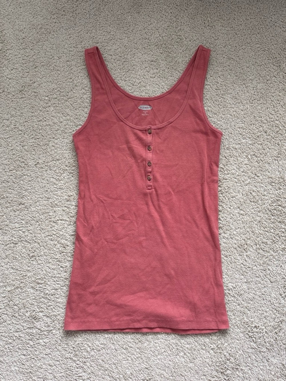Old Navy Rose Scoop Neck Henley Tank Top